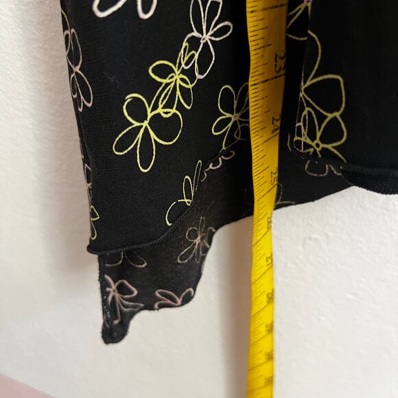 Vintage‎ Black Floral Handkerchief Skirt Y2K 2000s Fairy Grunge Retro Small - Picture 3 of 6